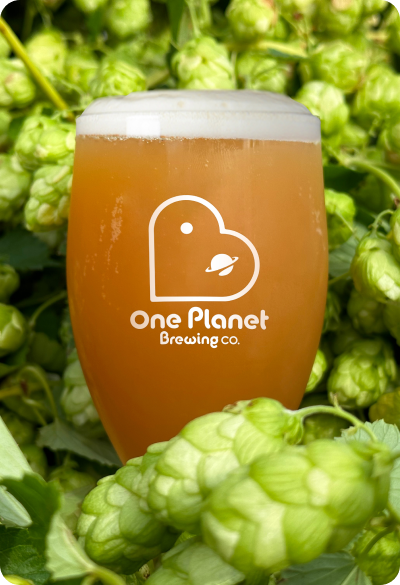 One Planet beer in hops