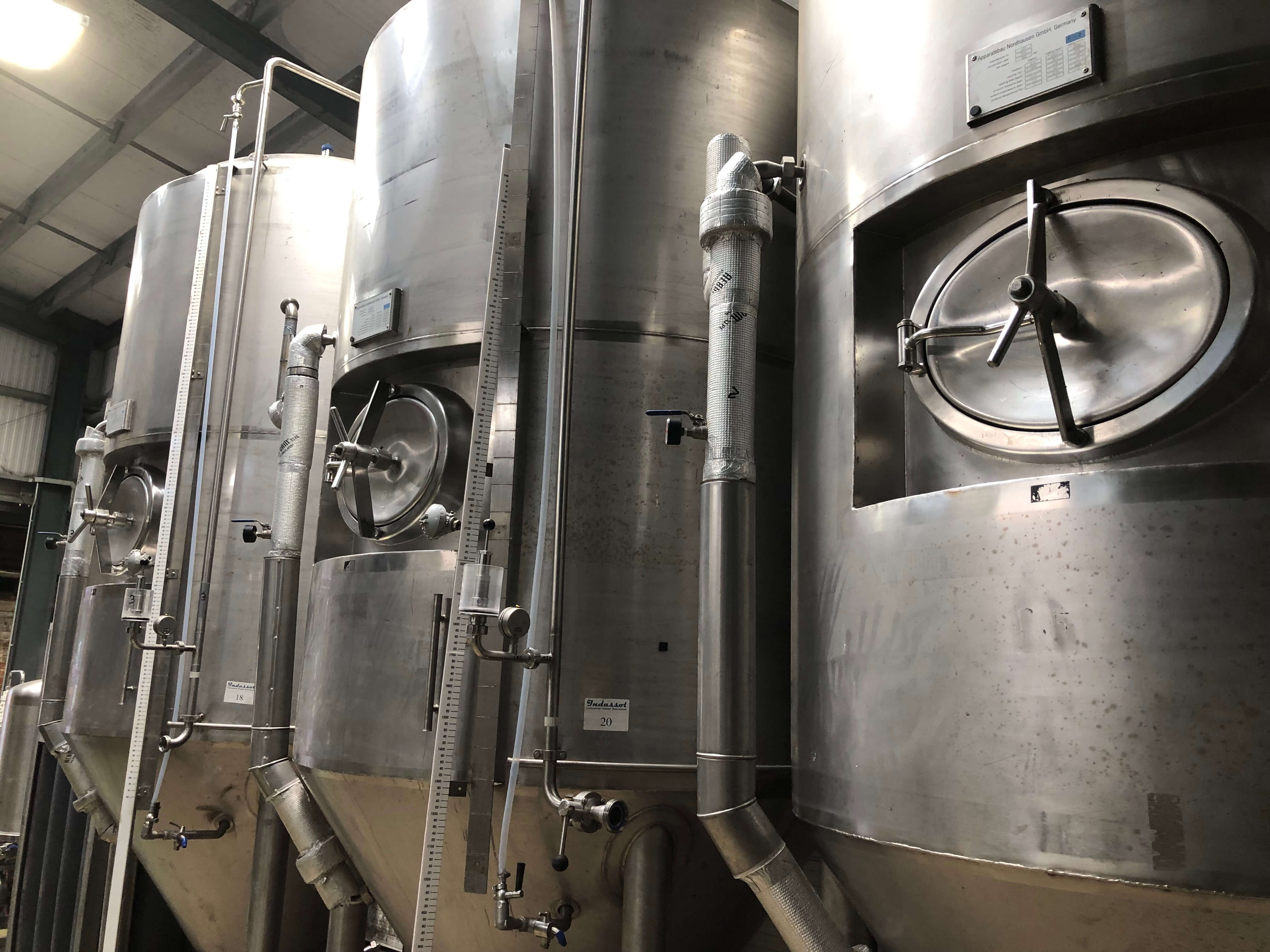 Stacked beer casks